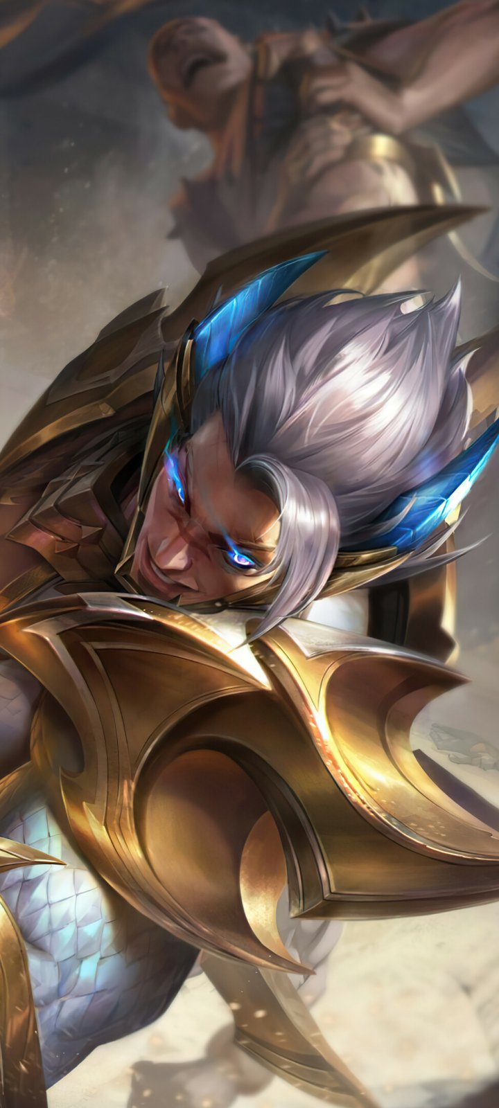 Phone wallpaper featuring Sett from League of Legends, showcasing dynamic artwork from the popular video game, compatible with both iPhones and Android devices.