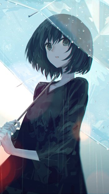 short hair Anime girl anime girl Phone Wallpaper