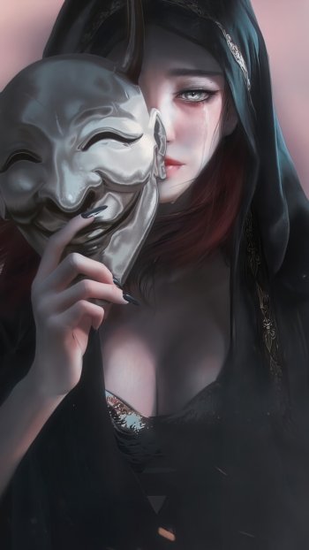 mask fantasy woman Phone Wallpaper