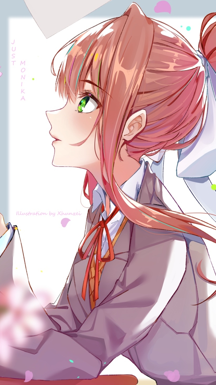 Doki Doki Literature Club Monika phone wallpaper : r/Animewallpaper