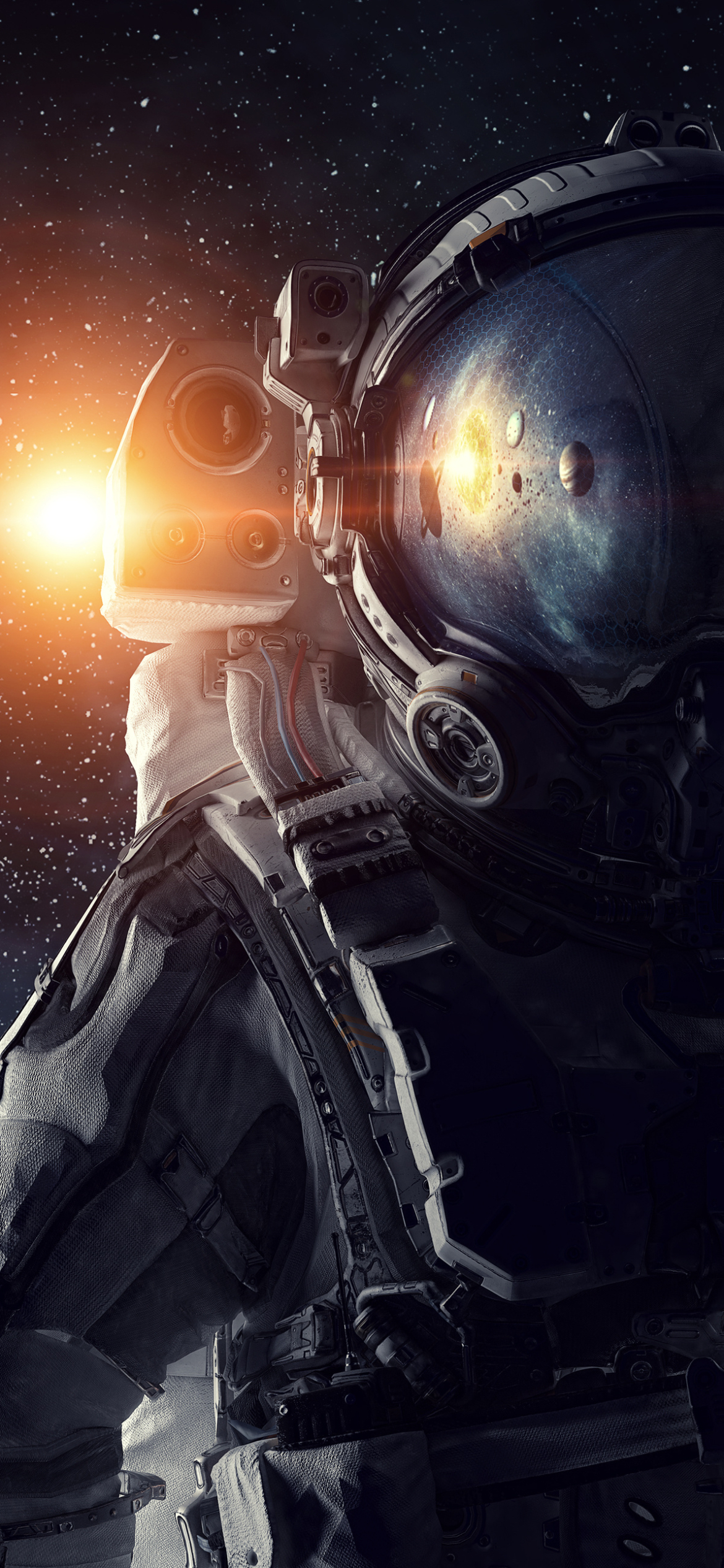 Với hình ảnh phi hành gia khoác trên mình bộ áo giáp và đang tập trung lúc chuẩn bị sẵn sàng cho phiêu lưu bất tận trong không gian, bức hình nền điện thoại Sci Fi Astronaut sẽ đưa bạn vào một thế giới siêu viễn tưởng đầy độc đáo.