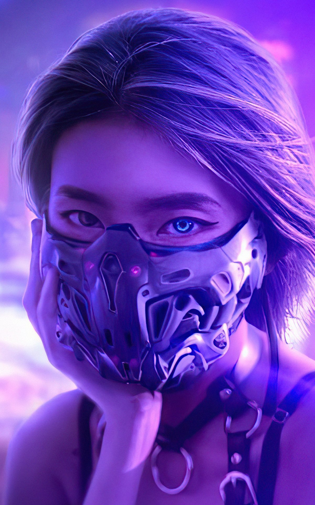 Download Futuristic Sci Fi Cyberpunk Phone Wallpaper