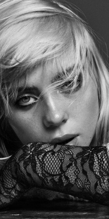 Black & White music Billie Eilish Phone Wallpaper