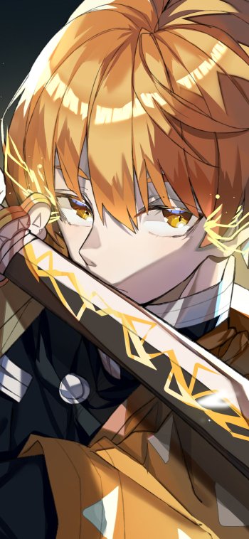 Zenitsu Agatsuma Anime Demon Slayer: Kimetsu no Yaiba Phone Wallpaper