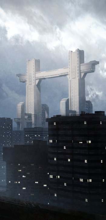 Anime city Phone Wallpaper
