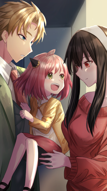 Loid Forger Yor Forger Anya Forger Anime Spy x Family Phone Wallpaper