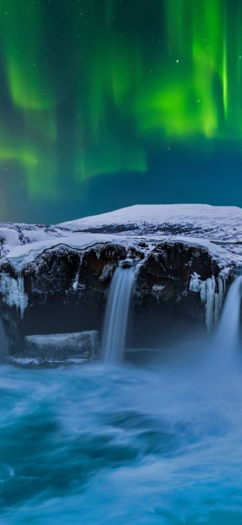  Goðafoss waterfall under the northern lights, Iceland by Anton Petrus