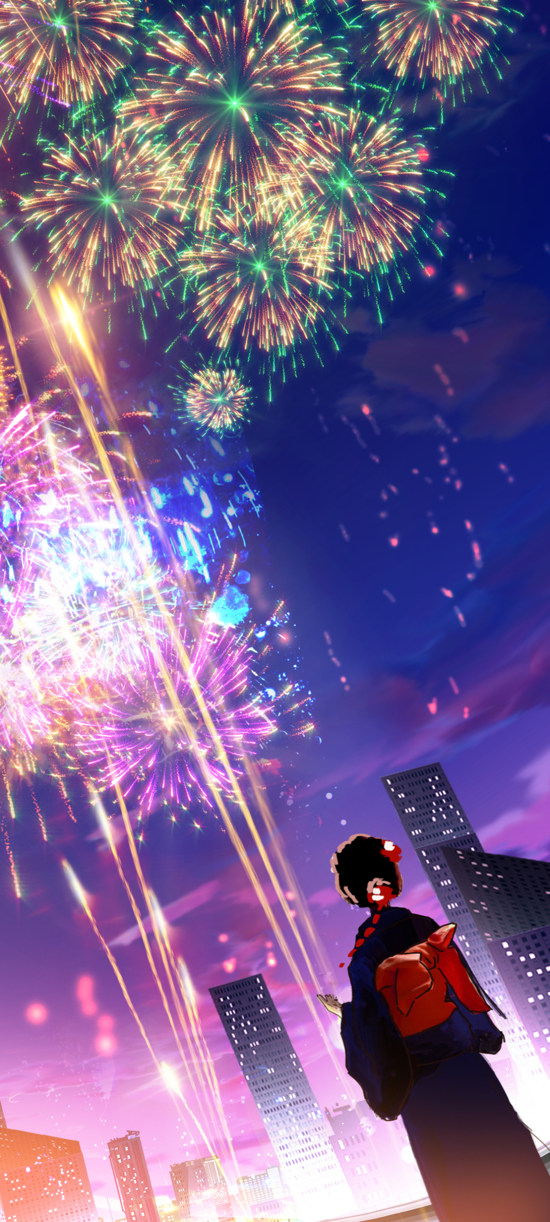 Wallpaper ID 428795  Anime City Phone Wallpaper Building Sky 750x1334  free download