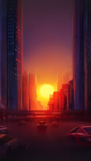 Sci Fi city sci fi city Phone Wallpaper