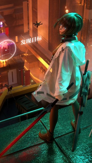 Sci Fi cyberpunk Phone Wallpaper