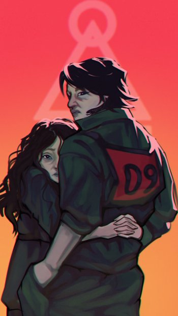 Heo Sung-tae Han Mi-nyeo TV Show Squid Game Phone Wallpaper