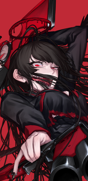 Kenzaki Tsurugi video game Blue Archive Phone Wallpaper