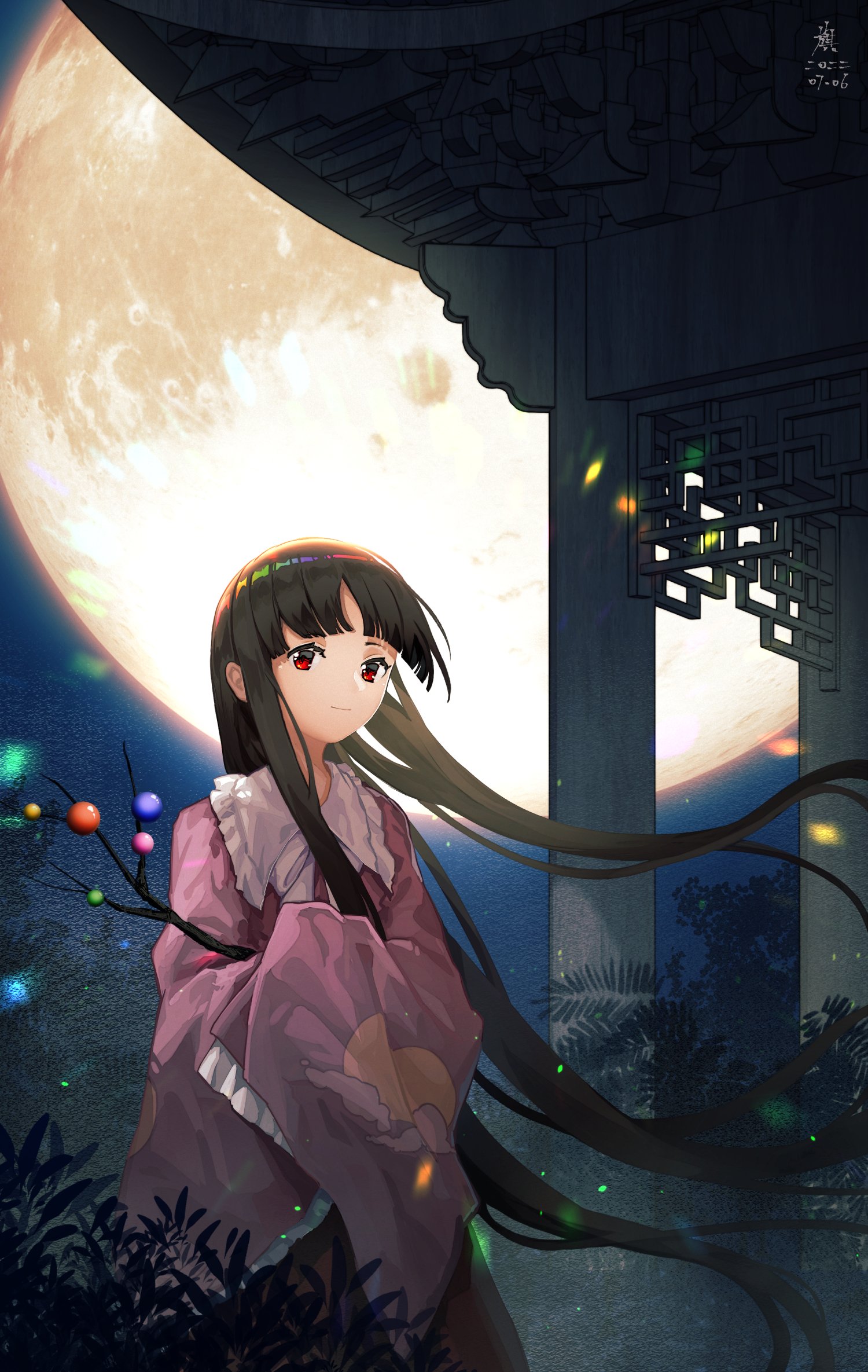 Download Kaguya Houraisan Anime Touhou Phone Wallpaper
