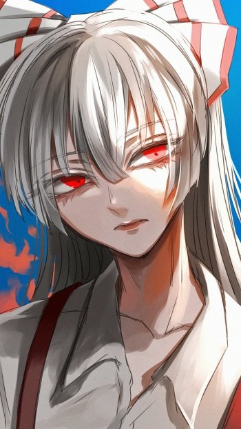 Fujiwara no Mokou Anime Touhou Phone Wallpaper