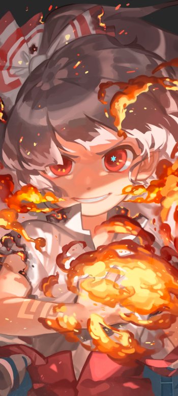 Fujiwara no Mokou Anime Touhou Phone Wallpaper