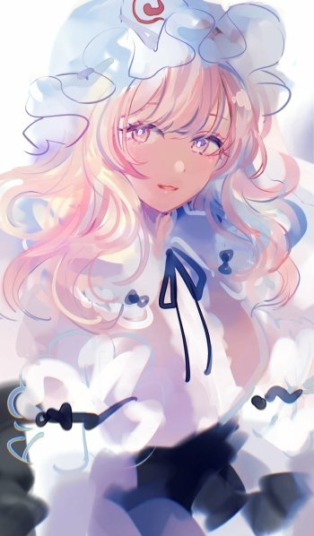 Yuyuko Saigyouji Anime Touhou Phone Wallpaper