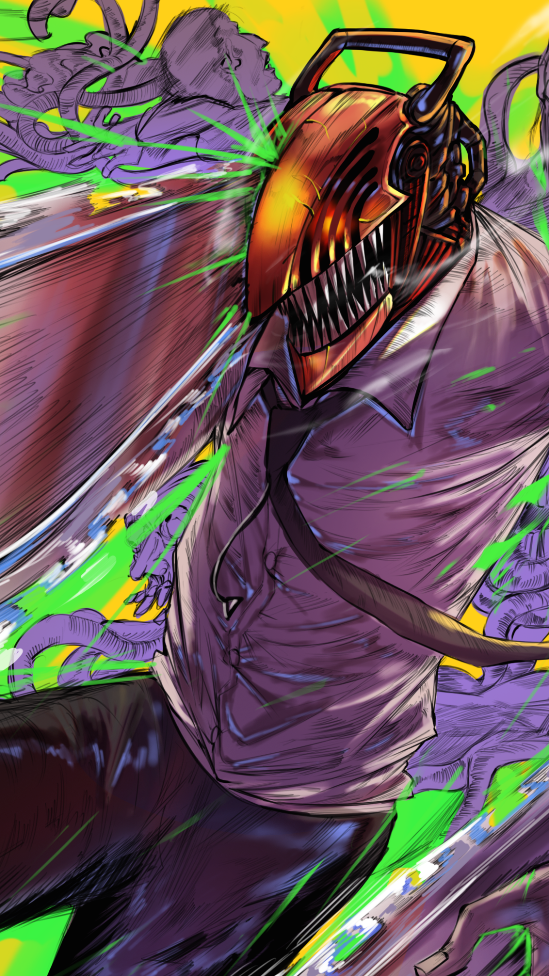 Anime Chainsaw Man Phone Wallpaper by artino L