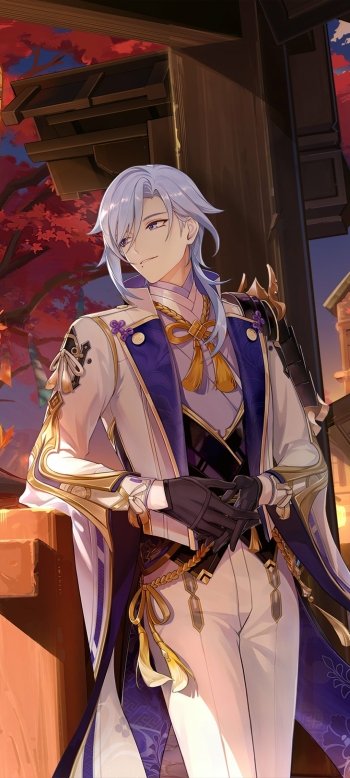 Kamisato Ayato video game Genshin Impact Phone Wallpaper