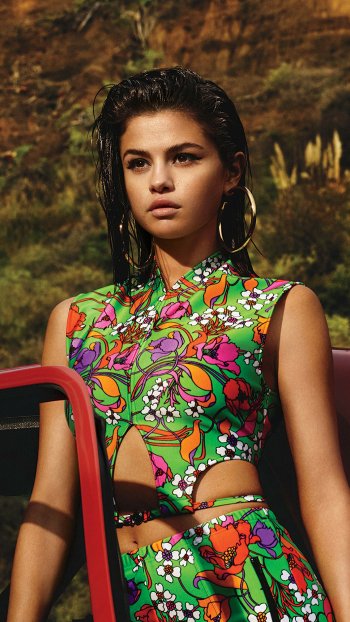 latina brunette American singer actress music Selena Gomez Phone Wallpaper