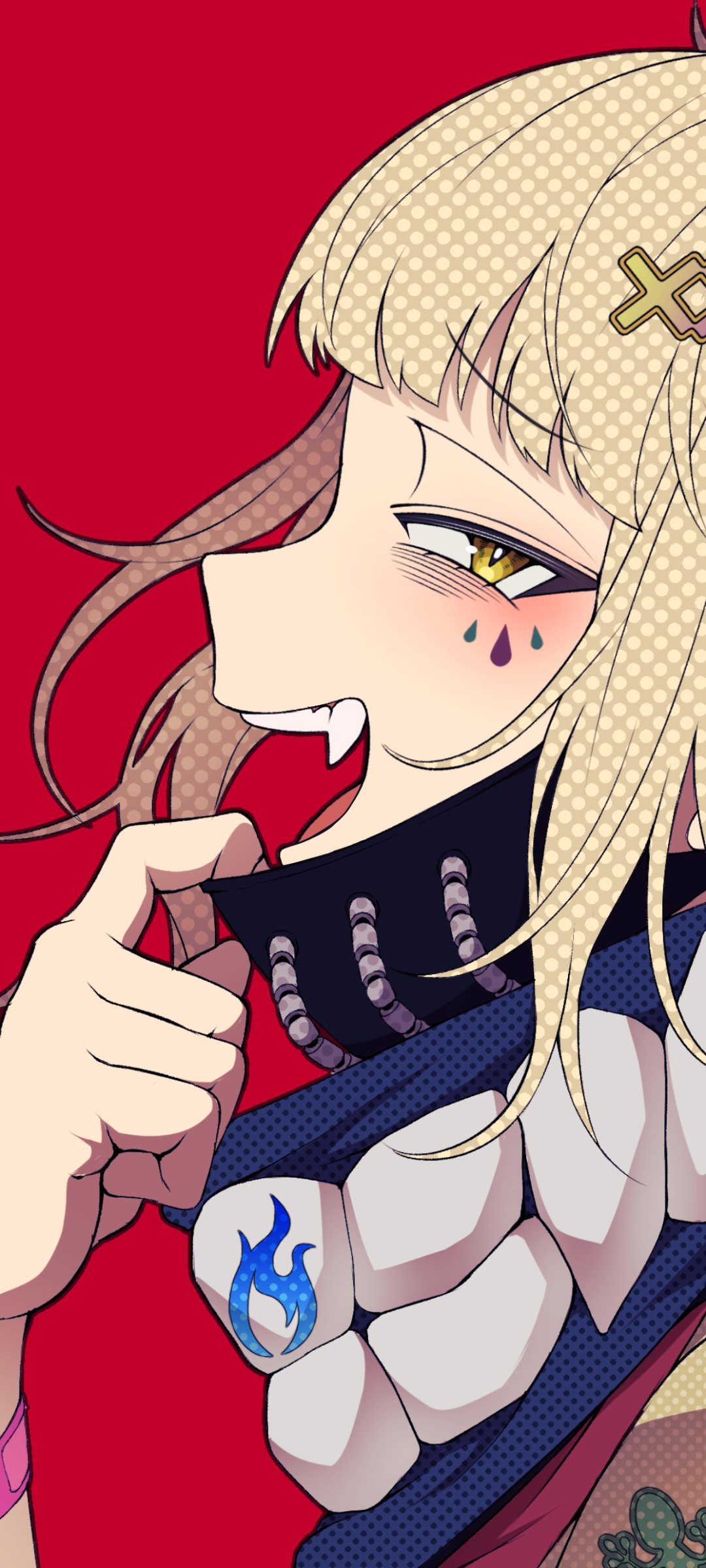 Phone wallpaper featuring Himiko Toga from My Hero Academia in anime style, designed for both iPhone and Android screens with vibrant colors and detailed artwork.