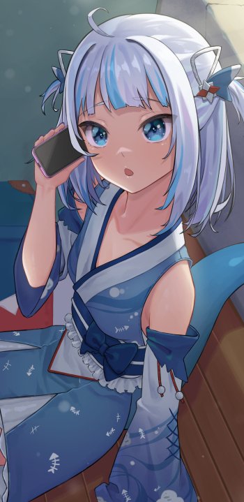 hololive Gawr Gura Anime Virtual Youtuber Phone Wallpaper