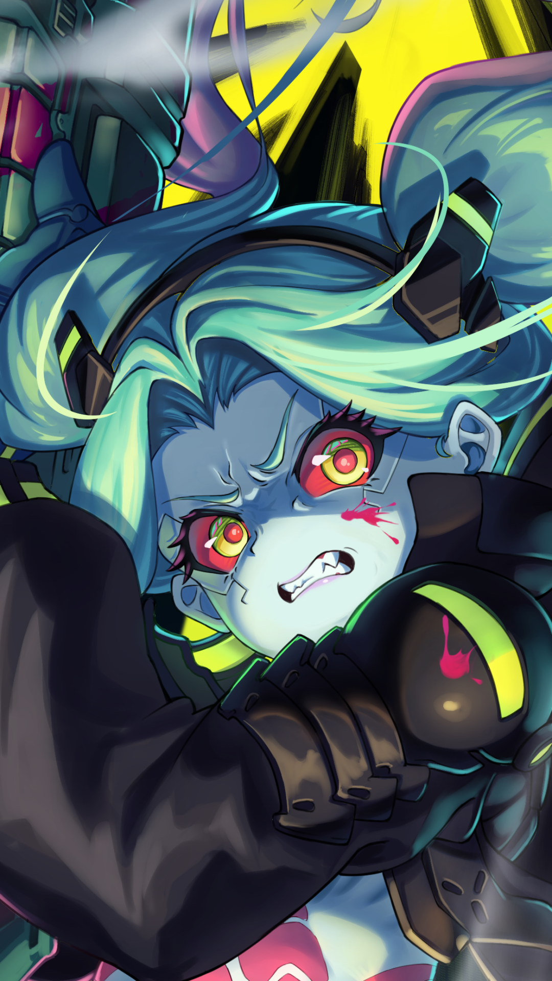 Download Rebecca (Cyberpunk: Edgerunners) Anime Cyberpunk: Edgerunners Phone Wallpaper