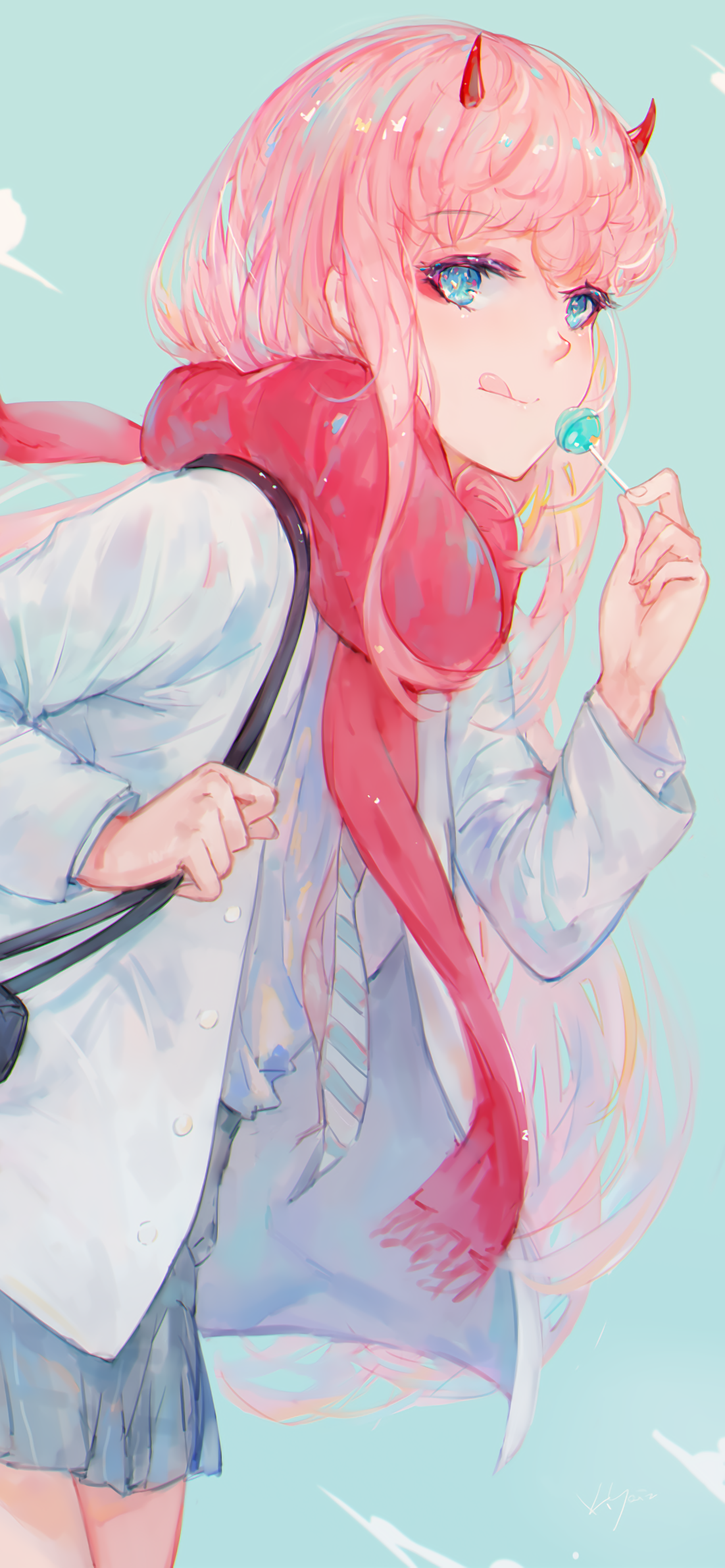 Download Zero Two (Darling In The FranXX) Anime Darling In The FranXX Phone Wallpaper