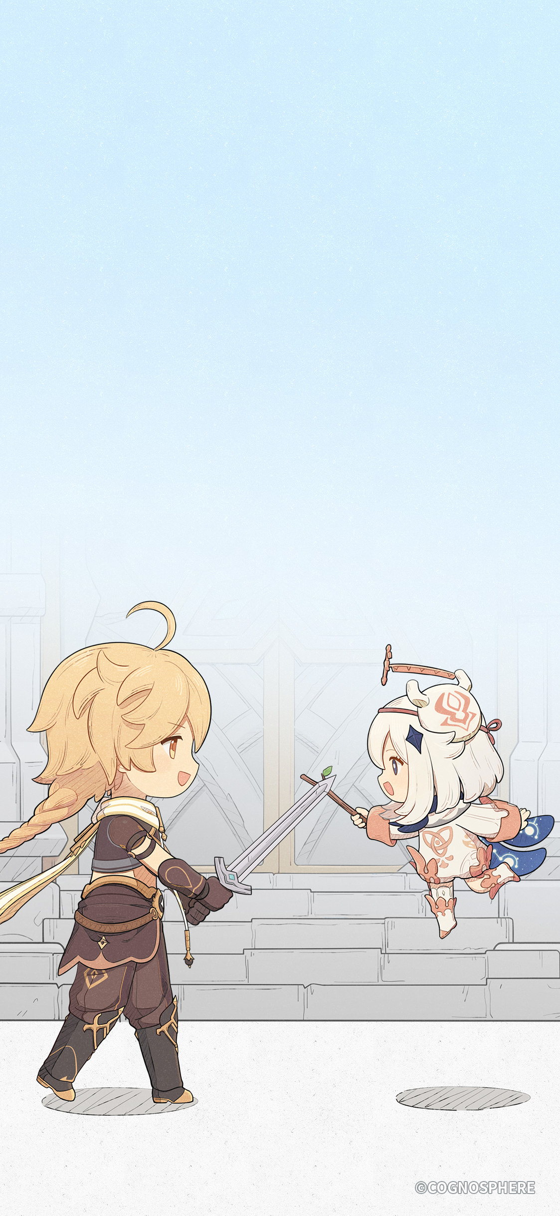 Download Paimon (Genshin Impact) Aether (Genshin Impact) Video Game Genshin Impact Phone Wallpaper