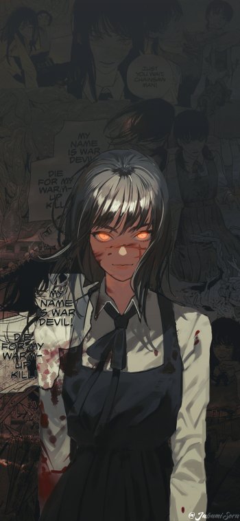 Asa Mitaka Anime Chainsaw Man Phone Wallpaper