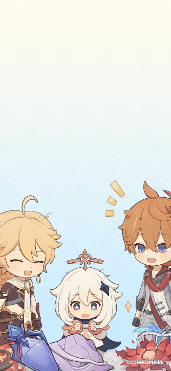 Paimon (Genshin Impact) Tartaglia Childe (Genshin Impact) Aether (Genshin Impact) video game Genshin Impact Phone Wallpaper