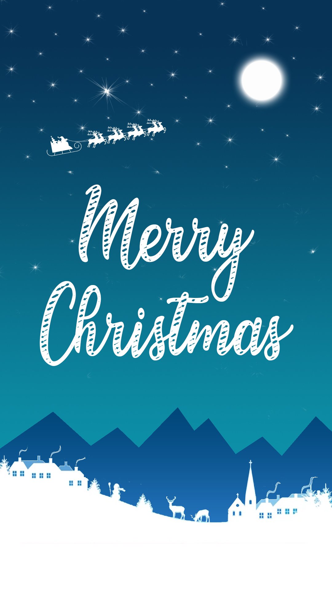 Christmas Night Scene (Blue) by Starfade