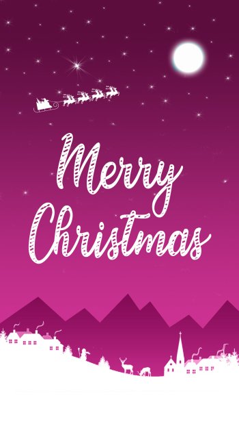  Christmas Night Scene (Pink)