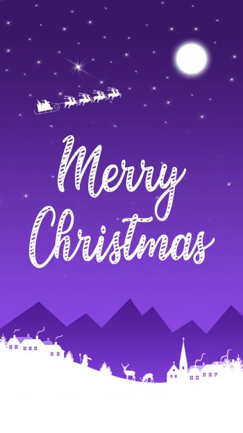  Christmas Night Scene (Purple)