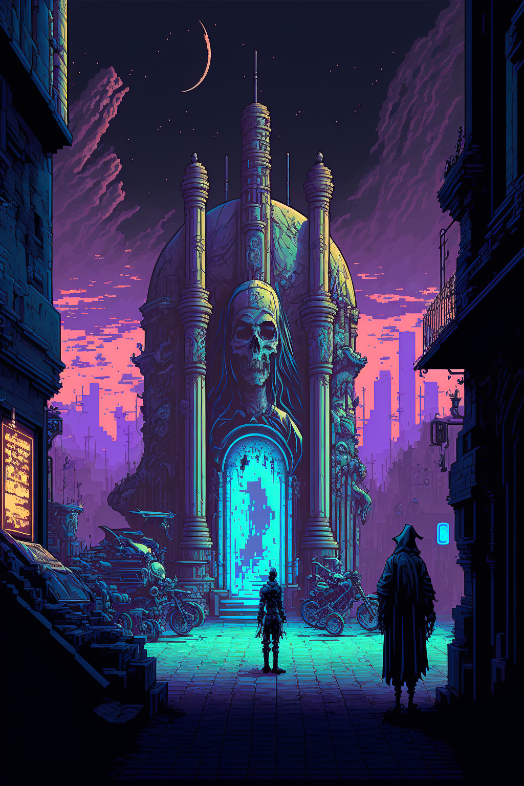 Necropolis in futuristic city by vinny47