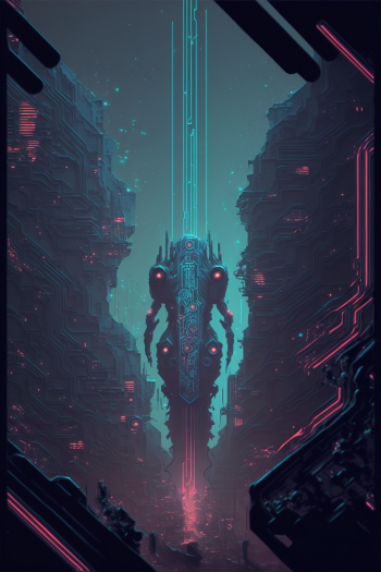 AI Art Abstract Structure Phone Wallpaper