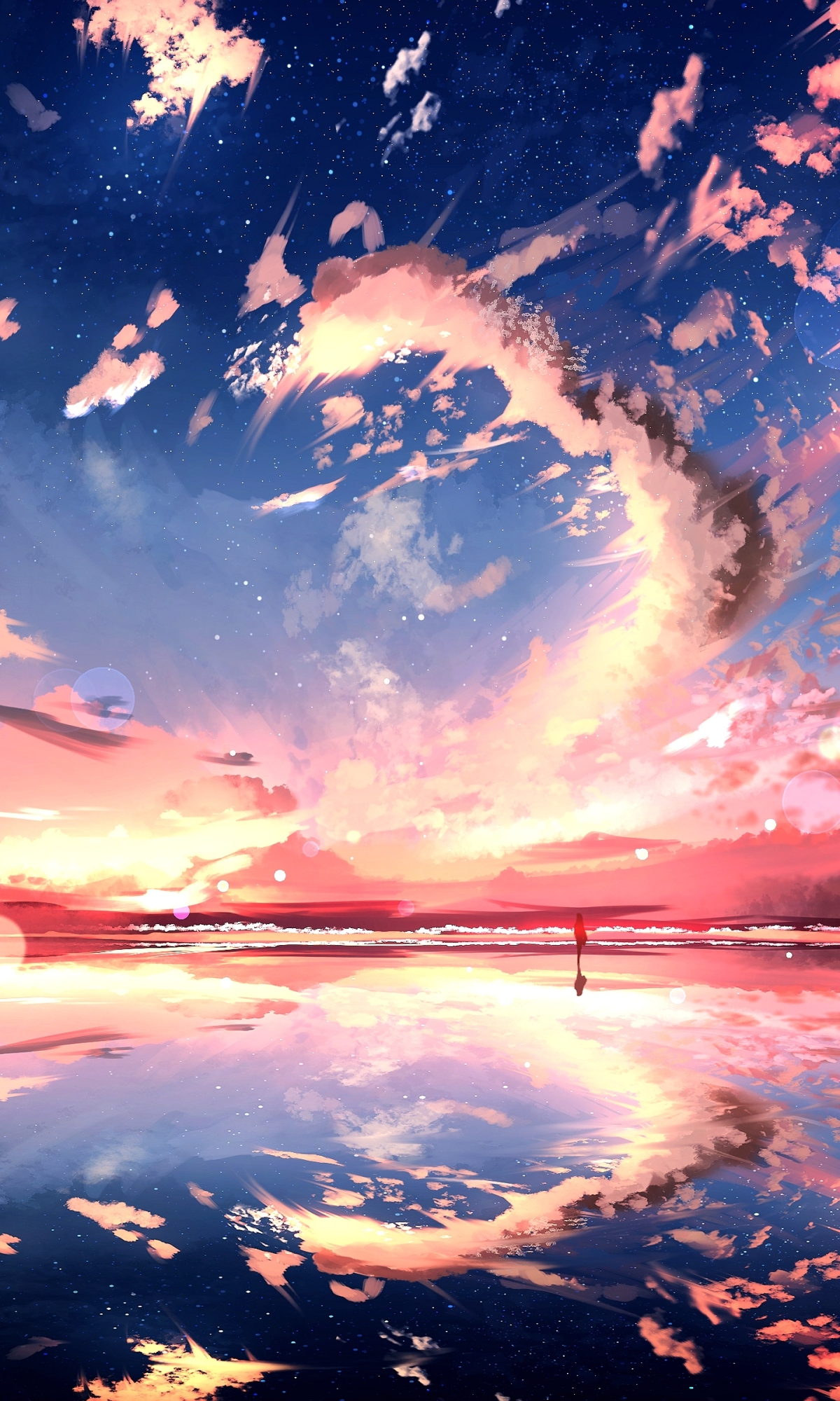 Anime Girls Horizon Sunset Digital Art Wallpaper - Resolution:2048x1271 -  ID:1377697 - wallha.com