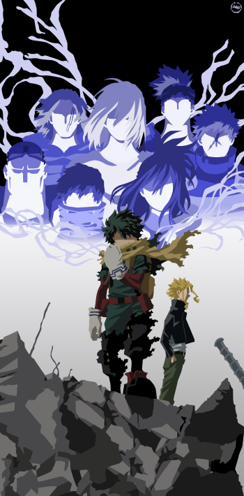 All Might Toshinori Yagi Izuku Midoriya Anime My Hero Academia Phone Wallpaper