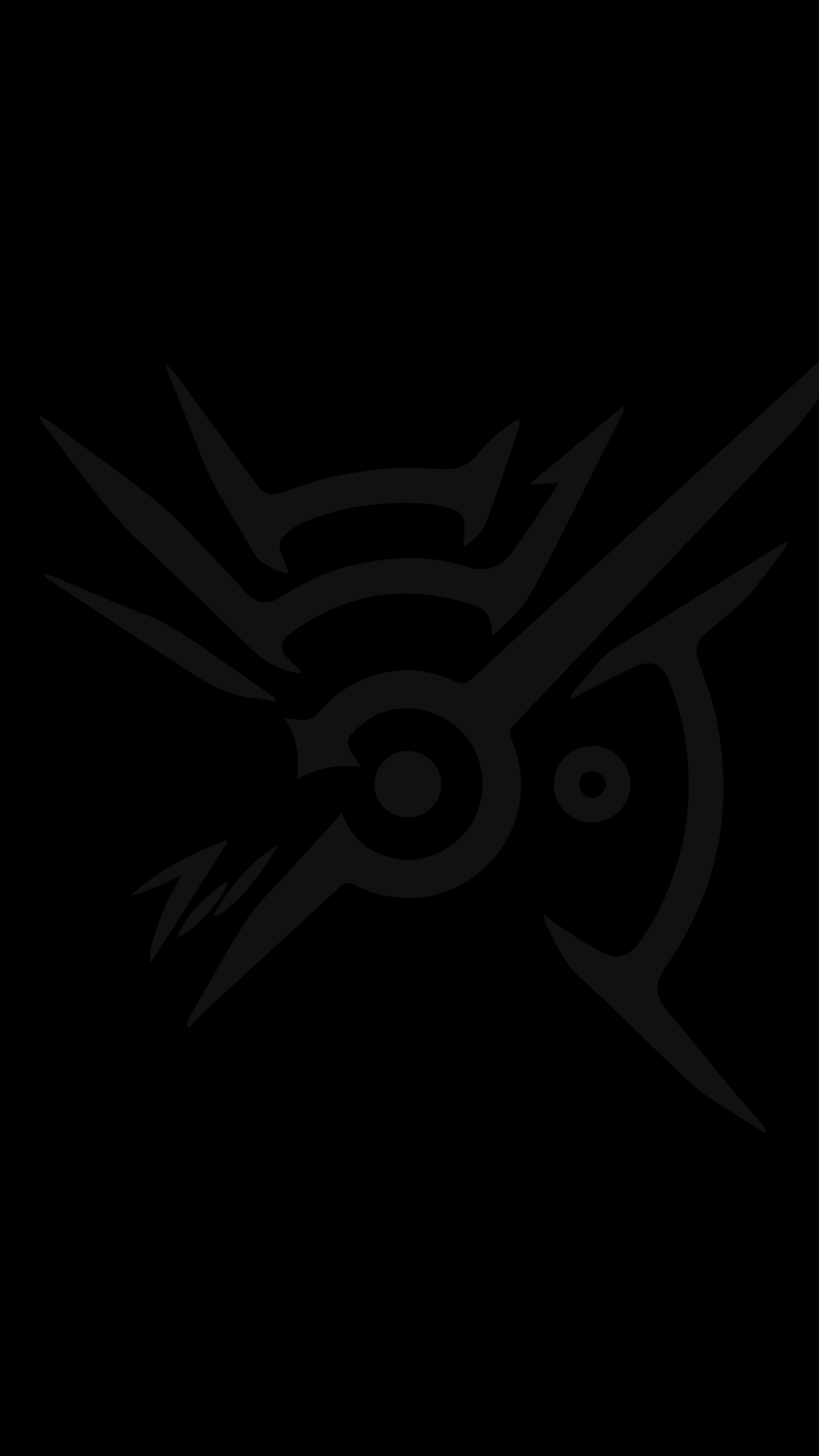 Dishonored logo on black screen, dark.