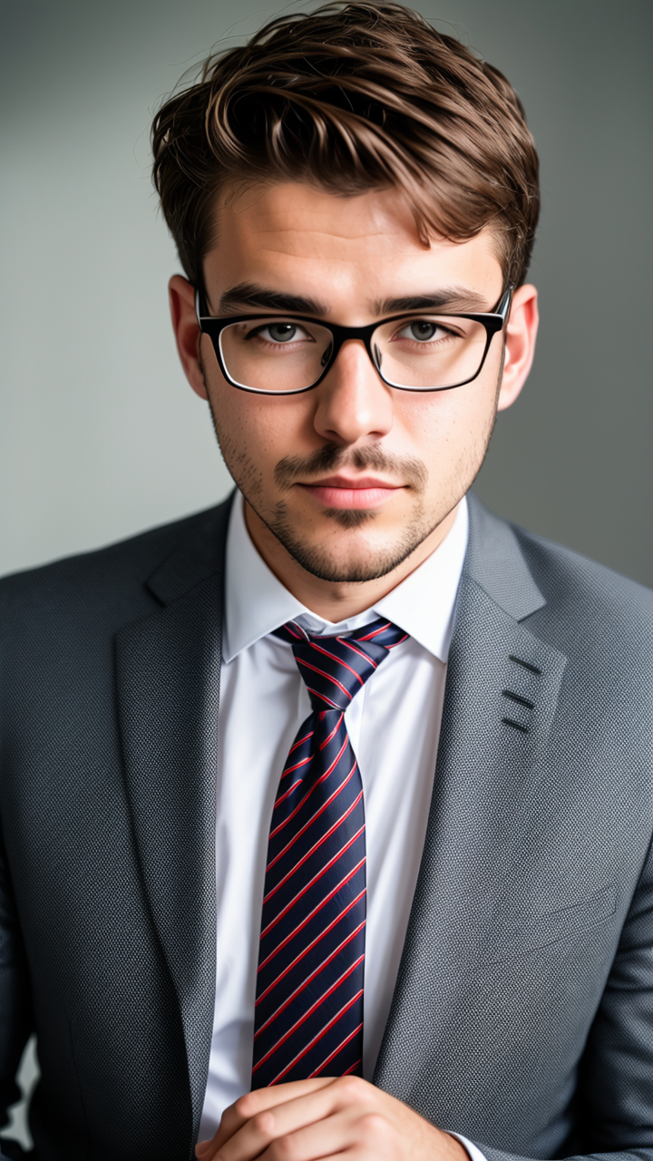 Portrait of a handsome guy with glasses by Young.Z Hunk