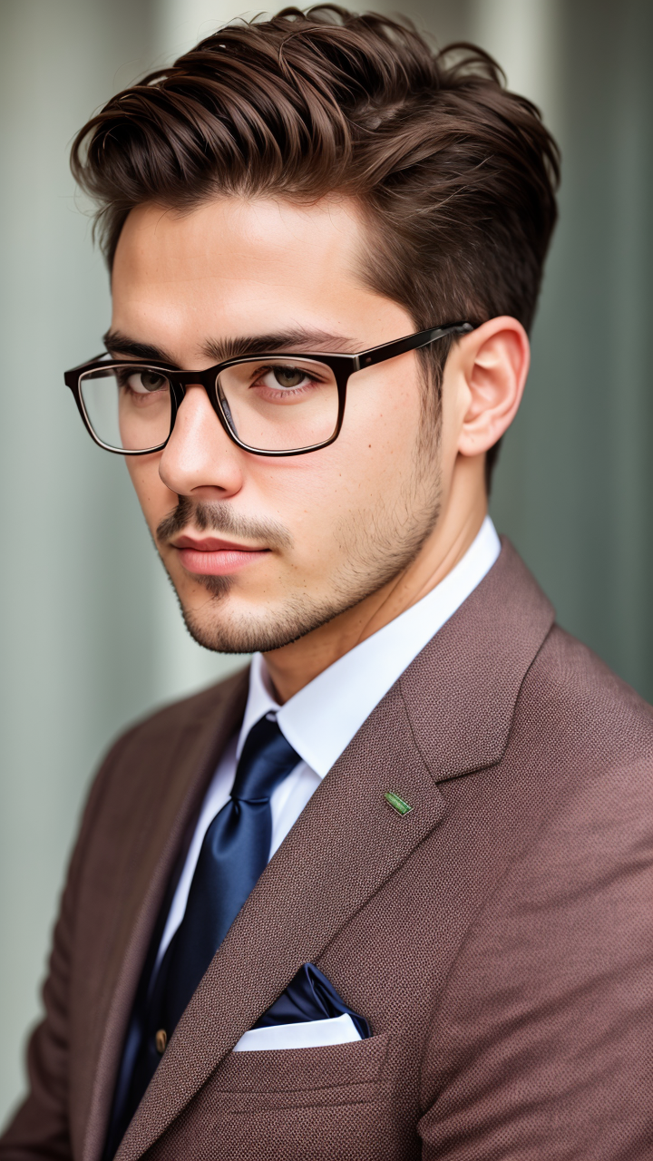 Portrait of a handsome guy with glasses by Young.Z Hunk