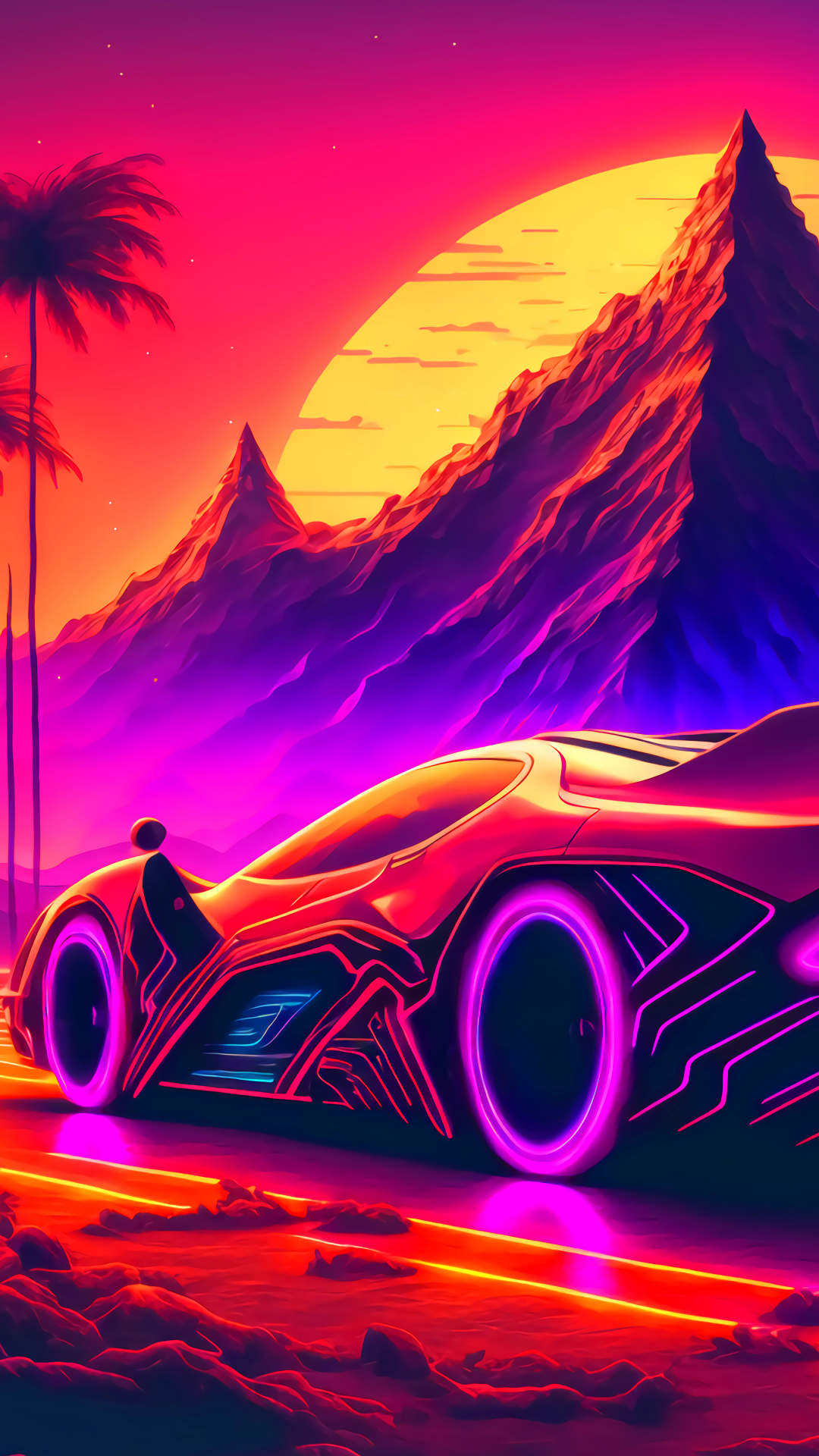 Artistic Synthwave Phone Wallpaper