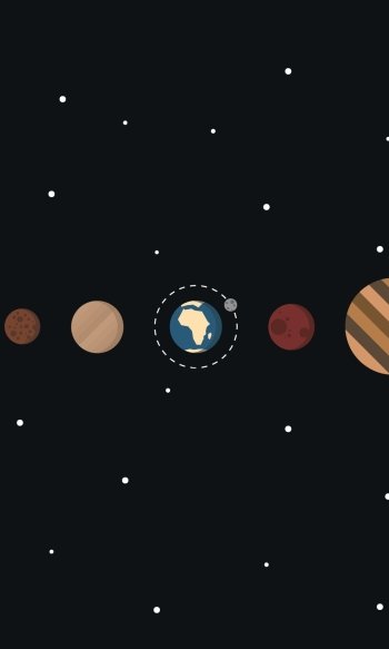 Sci Fi Solar System Phone Wallpaper