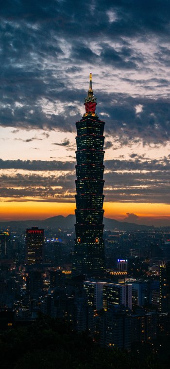 man made Taipei 101 Phone Wallpaper