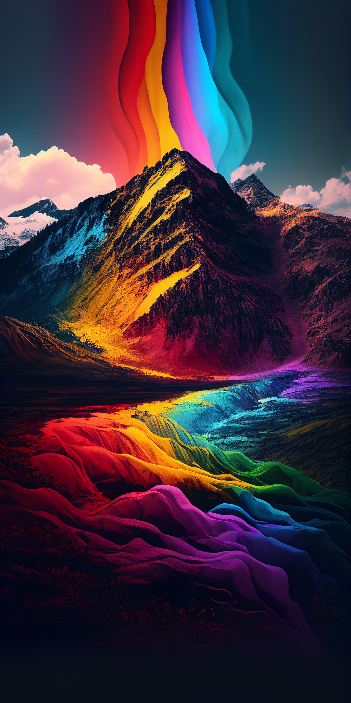 Download AI Art Artistic Mountain Phone Wallpaper