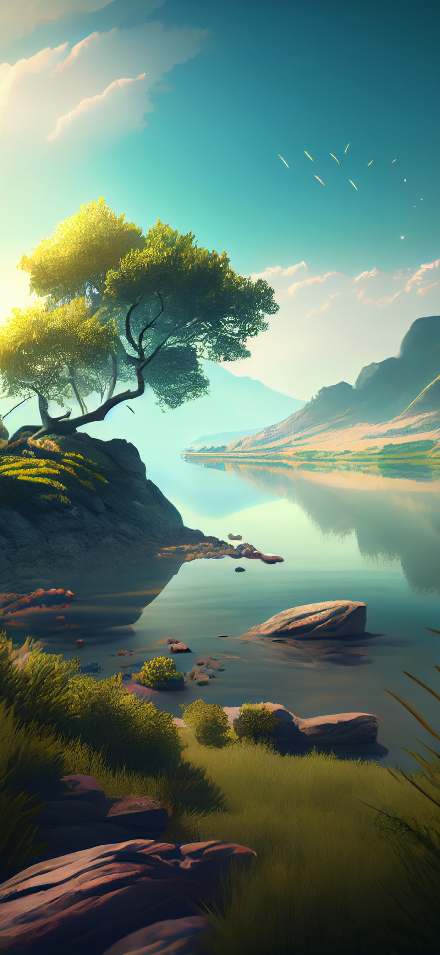 Download AI Art Artistic River Phone Wallpaper