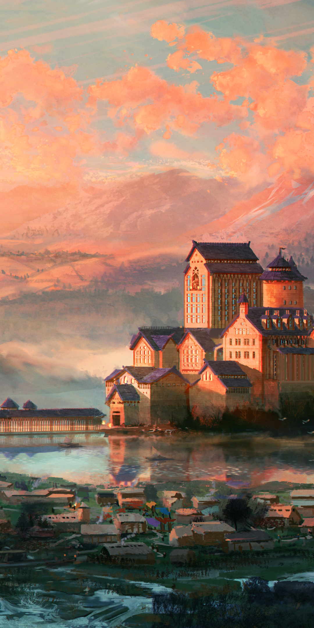 Download Fantasy Landscape Fantasy Landscape Phone Wallpaper