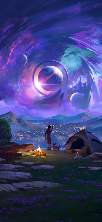 artistic camping Phone Wallpaper