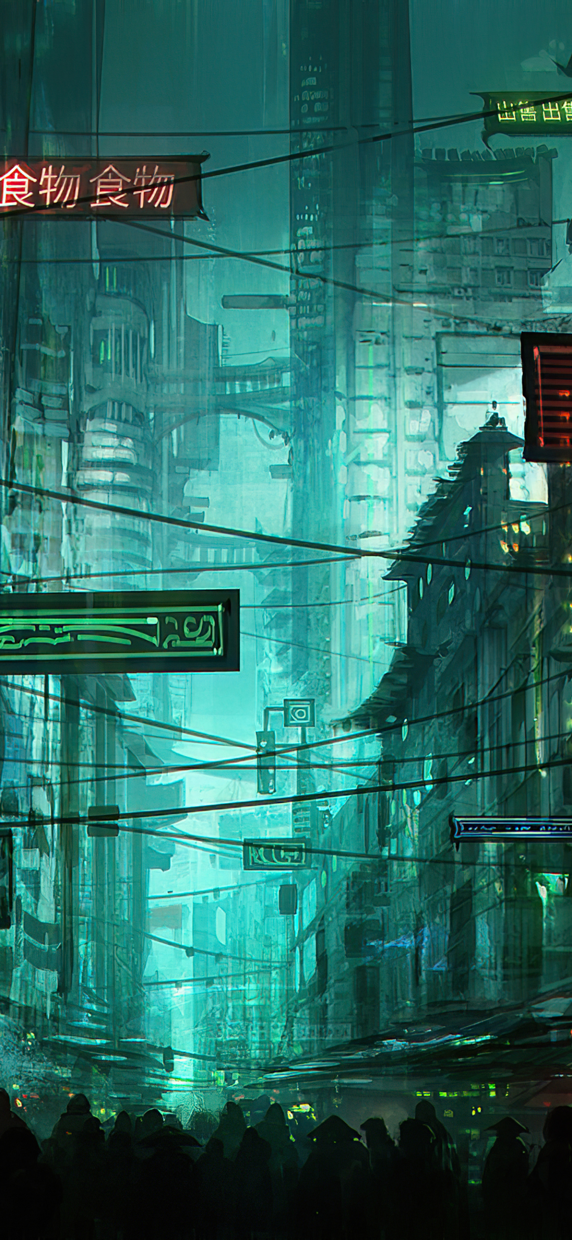 Sci Fi City Phone Wallpaper by jjcanvas