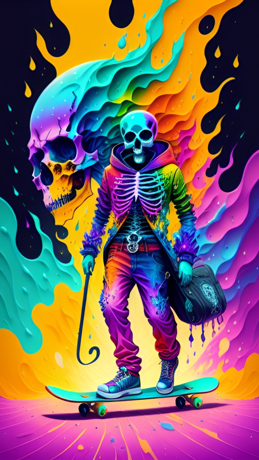 Skull colorful by JORSART