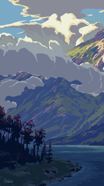 artistic mountain Phone Wallpaper